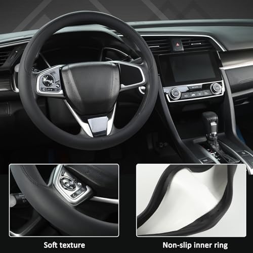 West Llama Thin Slim Car Steering Wheel Cover, Universal 14.5-15 inch Nappa - Image 4