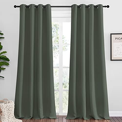 NICETOWN Blackout Draperies Curtains, 1 Pair, 55 x 120-inch, Dark Mallard by NICETOWN