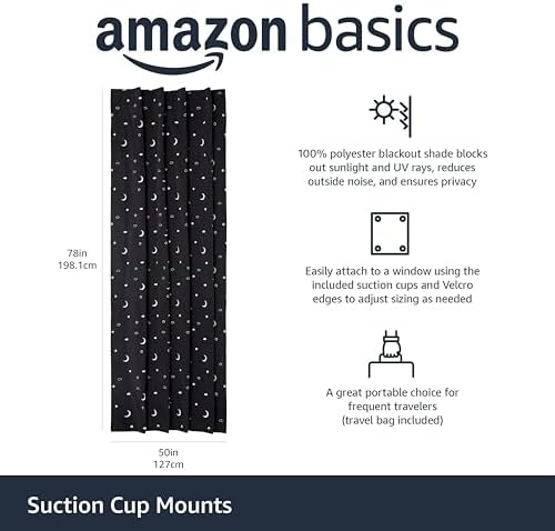 Amazon Basics Portable Room Darkening Blackout Curtain Shade - Image 2