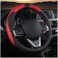 BESULEN 15 Inch Steering Wheel Cover Soft Leather Protector Black/Red by BESULEN