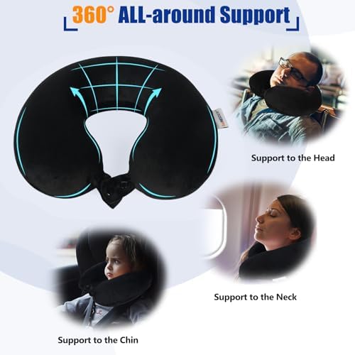 SAIREIDER Travel Pillow 100% Pure Memory Foam Travel Neck Pillow, Airplane - Image 3