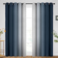 SimpleHome Ombre Navy Blue to Grey White Curtains by SimpleHome
