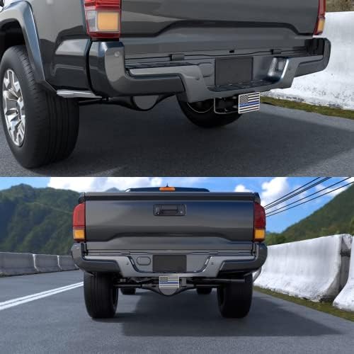Chrome Line American Flag Metal Trailer Hitch Cover - Image 5