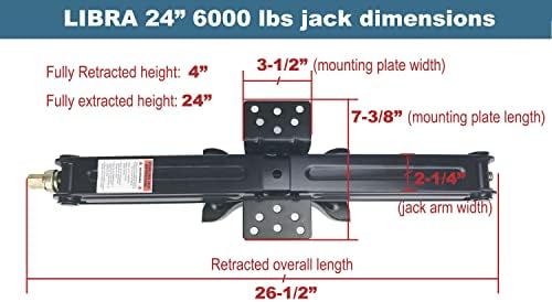 LIBRA 24" 6K lbs RV Trailer Camper Stabilizer Leveling Scissor Jacks set2 - Image 6