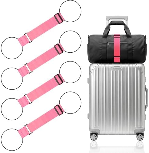 Mayski 4 Pack Adjustable Elastic Luggage Connector Straps by SLIMELEGANCEPERSONIFIED