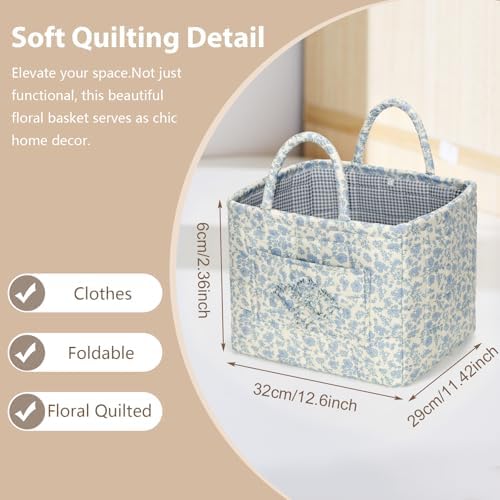 Storage Basket Boho Fabric Large Collapsible Floral Laundry Nursery Hamper - Image 6