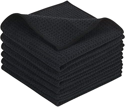 KinHwa Waffle Microfiber Dish Cloths Black Kitchen Towels, Washcloths by KinHwa