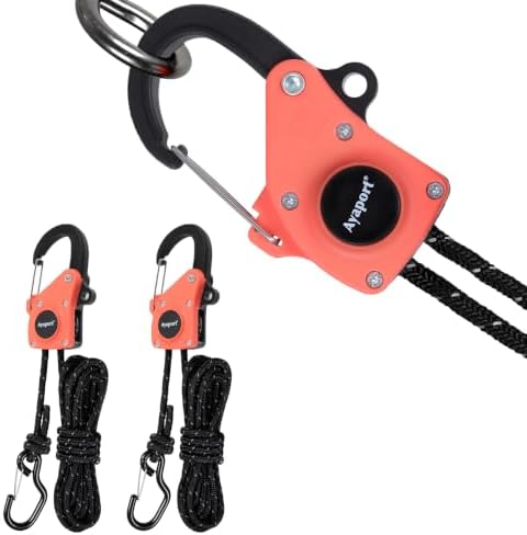 Ayaport 1/4" Adjustable Rope Tie Down Ratchet 2Pack, 15FT Ratchet Rope by Ayaport