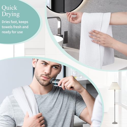 Microfiber Waffle Hand Towels, 2 Pieces, Fast Drying, Lint Free 430 GSM - Image 5