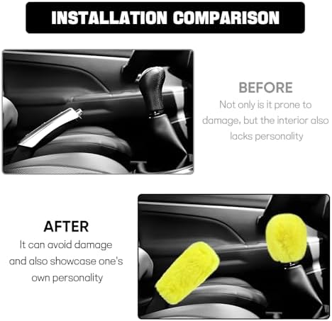 Hovom 2PCS Fluffy Car Gear Shift Knob Cover & Handbrake Cover - Image 6