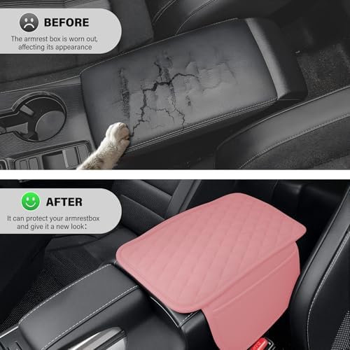 Amiss Car Center Console Cover, Upgraded Leather Car Armrest Cushion - Image 5