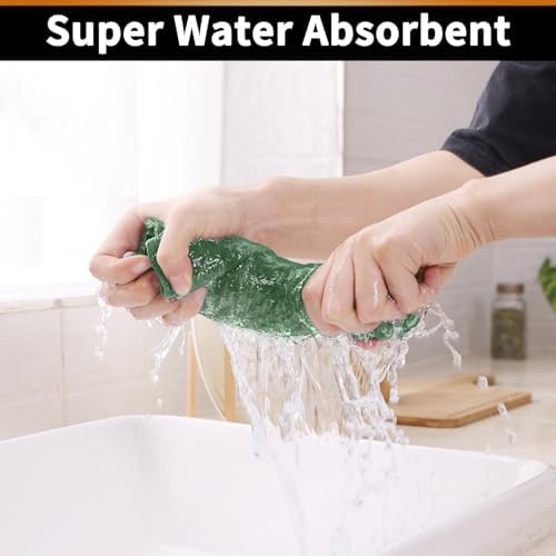 Homaxy 100% Cotton Waffle Weave Kitchen Towels, 4 Pack, Grass Green - Image 4