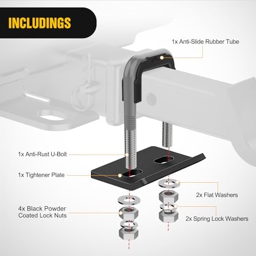 Nilight Trailer Hitch Tightener Anti-Rattle Gray U-Bolt - Image 4