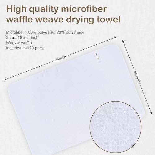 Sublimation Towels Waffle Kitchen Towel Fast Drying Tea Towels White 16x24 - Image 2