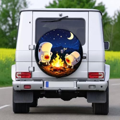 Marshmallow Campfire Spare Tire Cover Wheel Protectors Weatherproof Spare Wheel - Image 2