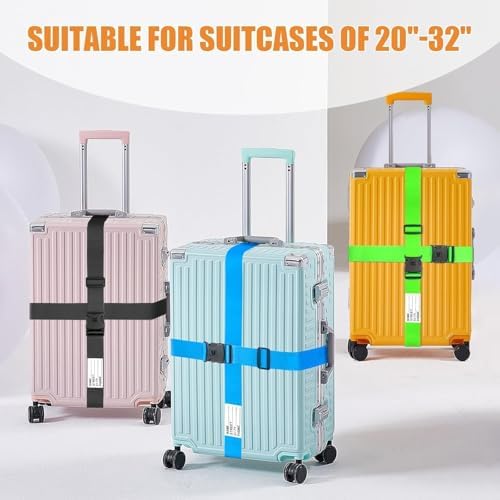 BILIONE Luggage Straps for Suitcases, Adjustable Lockable Suitcase Straps - Image 3