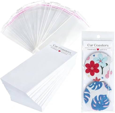 Vcekract 100 PCS Sublimation Blanks Car Coasters Packaging by Vcekract