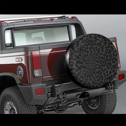 16 Inch Black Leopard Print PVC Leather Spare Tire Cover - Image 2
