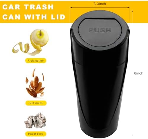 Car Trash Can Bin with Lid, Leakproof Portable Garbage Trash Bin Mini Cup - Image 2