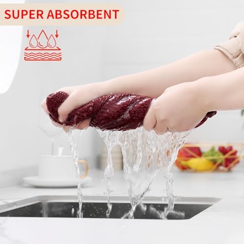 Homaxy 100% Cotton Waffle Weave Kitchen Dish Towels 6-Pack - Image 3