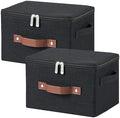 2PCS Storage Bins with Zipper Lids Decorative Lidded Basket Box by VinneGenzz
