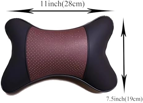 Car Neck Pillows Both Side Pu Leather 2pieces Pack Headrest Fit - Image 3
