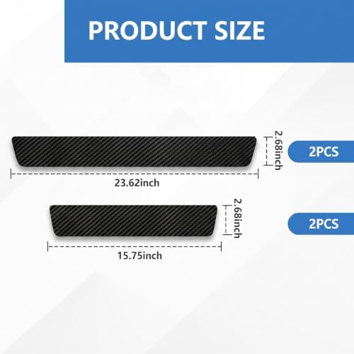 Door Sill Protector 4PCS, Carbon Fiber Anti-Scratch Door Entry Guard, - Image 2
