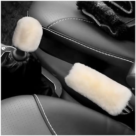 2PCS Fluffy Car Gear Shift Knob & Handbrake Cover, Comfortable Plush Shifter by XJVSS
