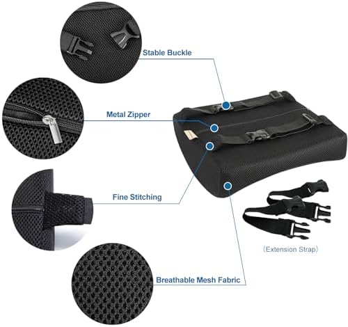 Lumbar Pillow for Chair and Car, Back Support for Office, Memory Foam Cushion - Image 3