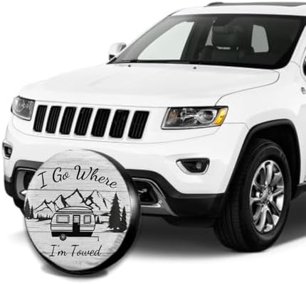 I Go Where I'm Towed Spare Tire Cover Waterproof Dust-Proof Universal 17 Inch - Image 2