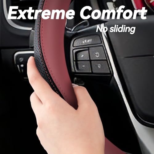Car Steering Wheel Cover, Non-Slip Leather Protector - Image 5