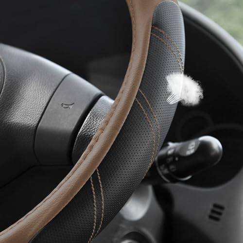 Elantrip Leather Steering Wheel Cover 15 1/2-16 inch Universal Padded Soft Grip - Image 2