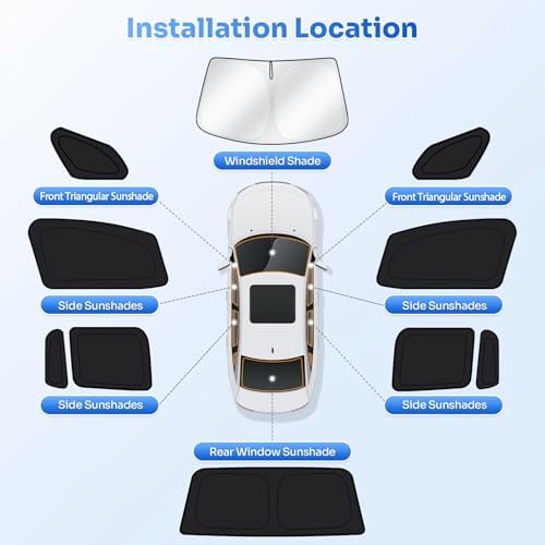 Canvcle Window Shades for 2017-2026 Honda Ridgeline Accessories Windshield Sun - Image 5