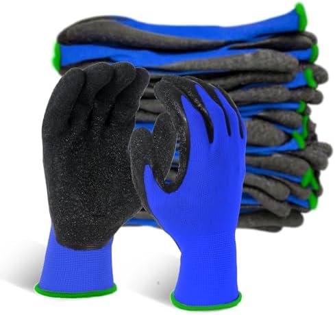 Evridwear Crinkle Latex Rubber Coated Safety Work Gloves by Evridwear