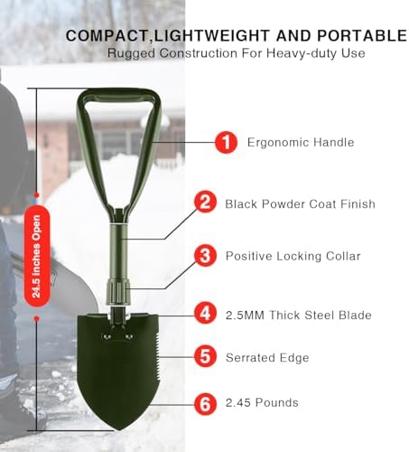 Folding Shovel, Collapsible Shovel - Image 3