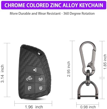 QBUC 2 Pcs Key Fob Cover for Chevy, 5 Buttons Silicone - Image 3