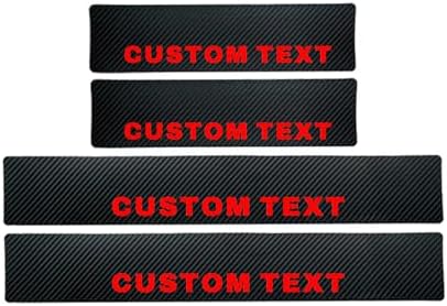 Custom Text Car Accessories 4 Pcs Carbon Fiber Door Sill Scuff Plate Auto Door - Image 3
