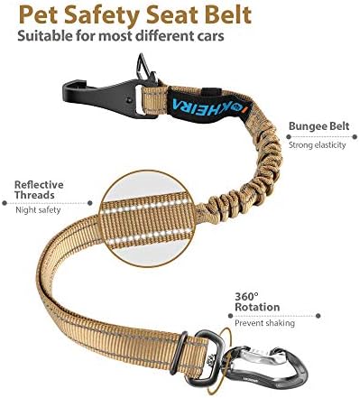 IOKHEIRA Dog Seatbelt, Universal Reflective Bungee Dog Car Harness - Image 2