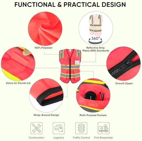 TICONN High Visibility Reflective Safety Vest - Image 2