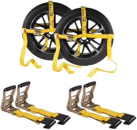 Mytee Products 2 Pack 2" x 120" Yellow Side Mount Wheel Tie Down Strap by MyteeProducts