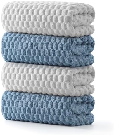 REDKISS 4 Pack Gray Blue Bath Towels by REDKISSOnline