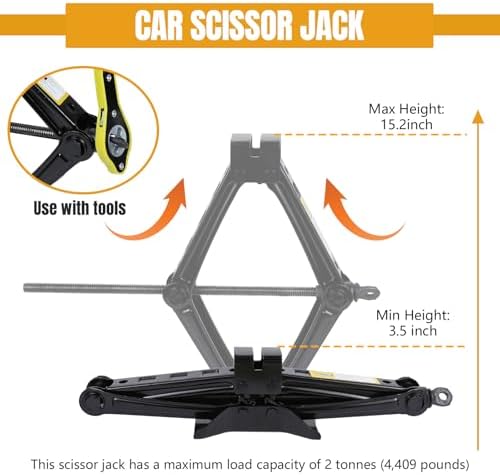 Hovom Scissor Jack for Car, 2 Ton Car Jack Kit - Image 4