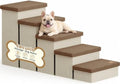 5-Step Wide Dog Stairs with Storage 23" H, Non-Slip Sturdy Pet Steps by Fecuria