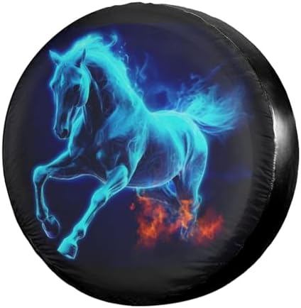 Delerain Spare Tire Cover Blue Horse Wheel Covers Waterproof Dust-Proof UV Sun by Delerain