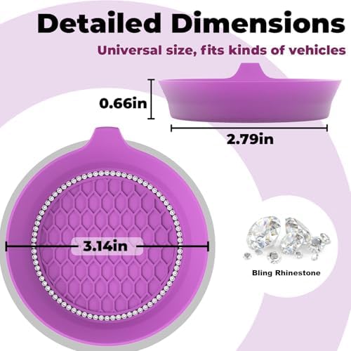 2 PCS Car Cup Coasters, Bling Cup Holder Coaster - Image 2
