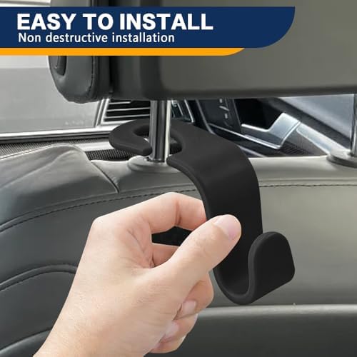4PCS Car Seat Headrest Hooks, Car Purse Hook, Seat Back Organizer Storage - Image 5