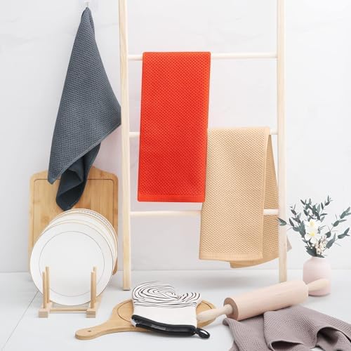 Homaxy 100% Cotton Waffle Weave Kitchen Dish Towels 4-Pack - Image 6