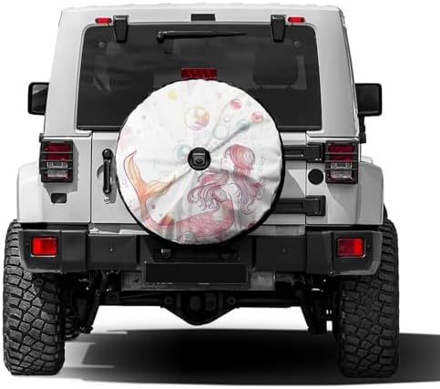 Lovely Mermaid Shells Spare Tire Cover by Foruidea