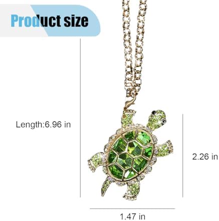 Crystal Diamond Turtle Car Pendant, Bling Funny Turtle Rear View Mirror Charm - Image 2