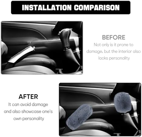 Hovom 2PCS Fluffy Car Gear Shift Knob Cover & Handbrake Cover - Image 6